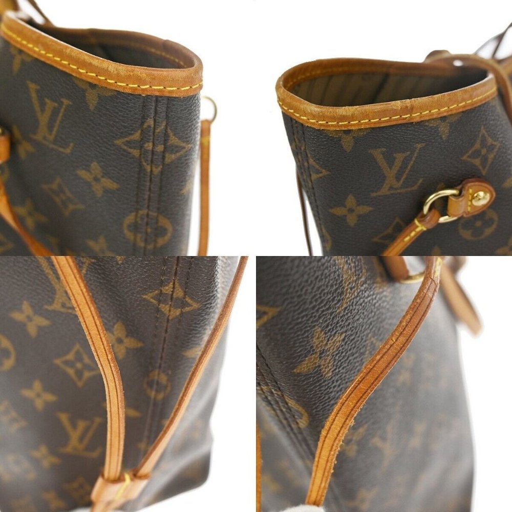 LOUIS VUITTON Neverfull MM Shoulder Tote Bag Monogram Leather - Picture 11 of 15